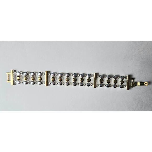 Gold and Silver Toned Clasp Bracelet - Picture 11 of 11